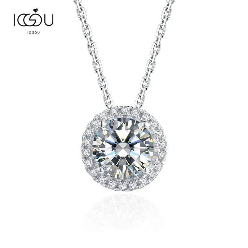 1CT D Color Grade Moissanite Pendant Necklace