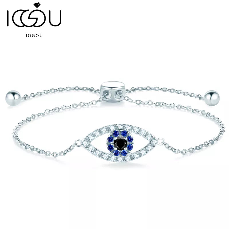 IOGOU Luxury Moissanite Bracelet for Women Original 100% 925 Sterling Silver Wholesale Women's Hand Certified Evil Eye Bracelets