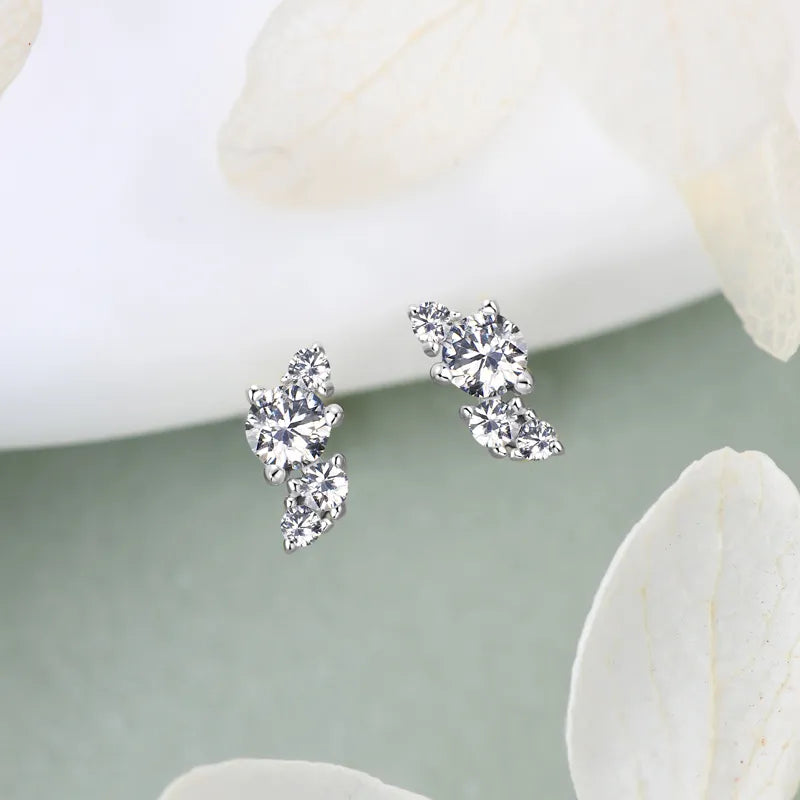 Mini Butterfly Moissanite Stud Earrings - 2.5mm, 1.4mm, 1.2mm D Color Diamond Small Earrings - 925 Silver Jewelry