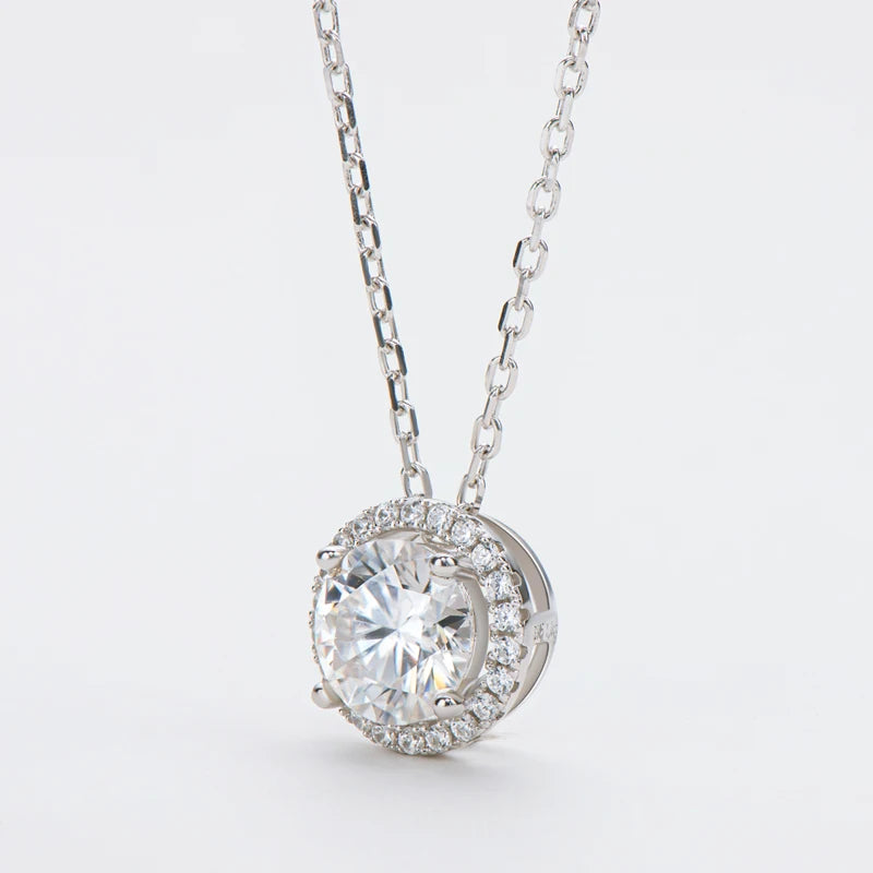 1CT D Color Grade Moissanite Pendant Necklace