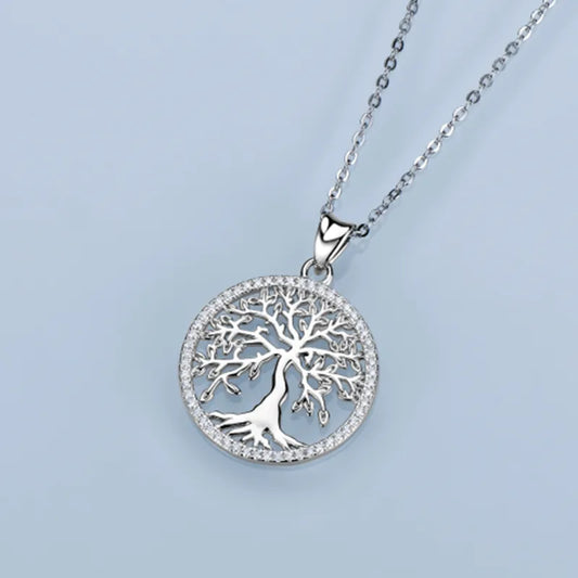 Tree Of Life Pendant Necklace with D Color Moissanite, 925 Silver Fine Jewelry for Women, Men - Birthday Party Gift