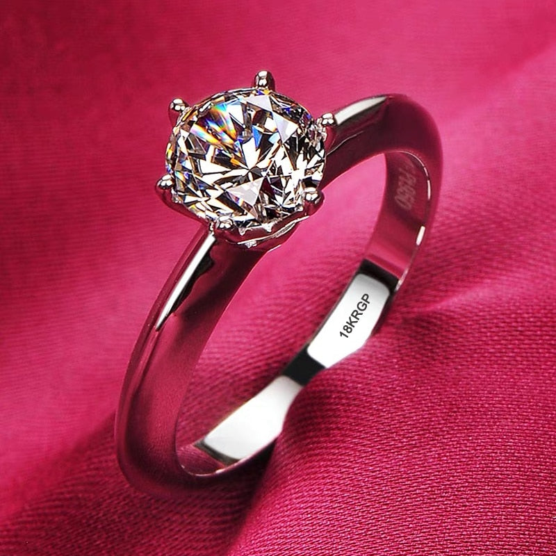 Never Fade White Gold Color High Quality Zircon Ring Original Tibetan Silver Rings