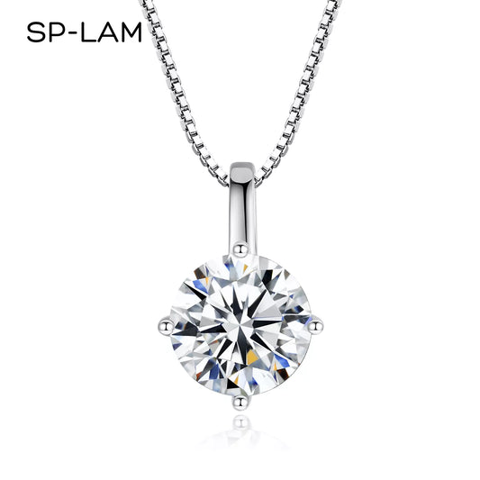 1Ct Moissanite Stone Pendant Necklace - Trendy Summer Jewelry, 925 Sterling Silver