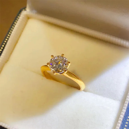 "Elegant 1-10ct Moissanite Diamond Ring for Women | 925 Sterling Silver Wedding Ring"