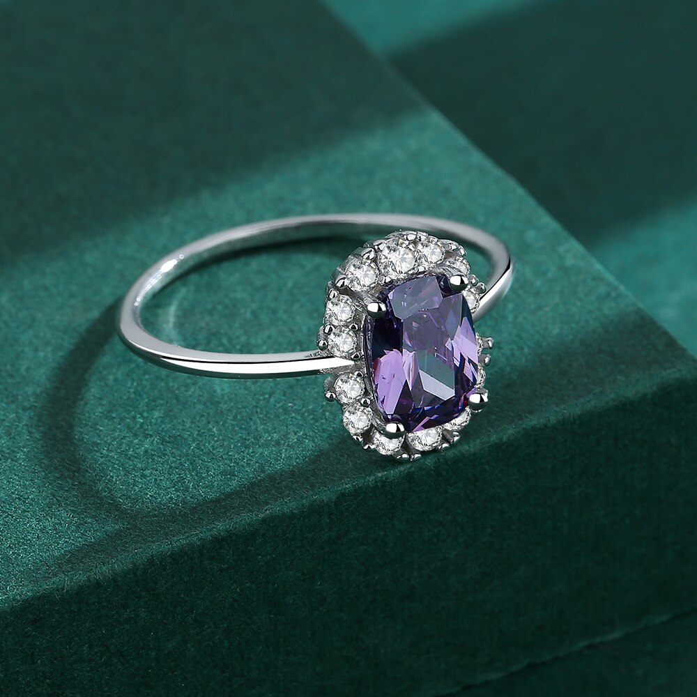 Bague en améthyste pour femmes, nouvelle mode, violet, en argent Sterling S925 véritable 