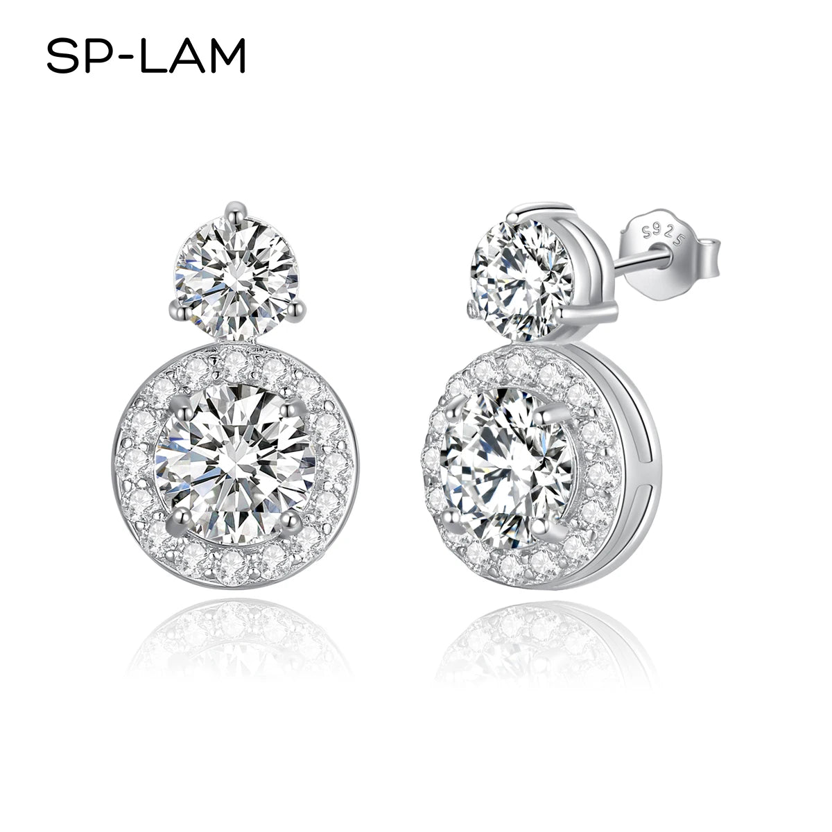 Stylish VVS1 Moissanite Diamond Earrings for Women - New 2023 Trend, D Color, Silver 925 Sterling Fine Quality