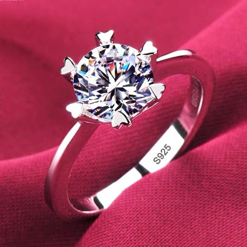 Never Fade White Gold Color High Quality Zircon Ring Original Tibetan Silver Rings