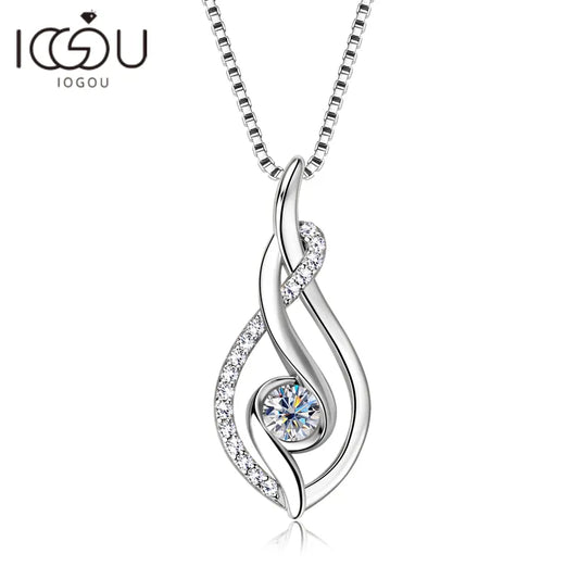 "Genuine Moissanite Diamond Twist Necklace - 4mm VVS1 - Sterling Silver 925 - Real Fine Jewelry for Women"