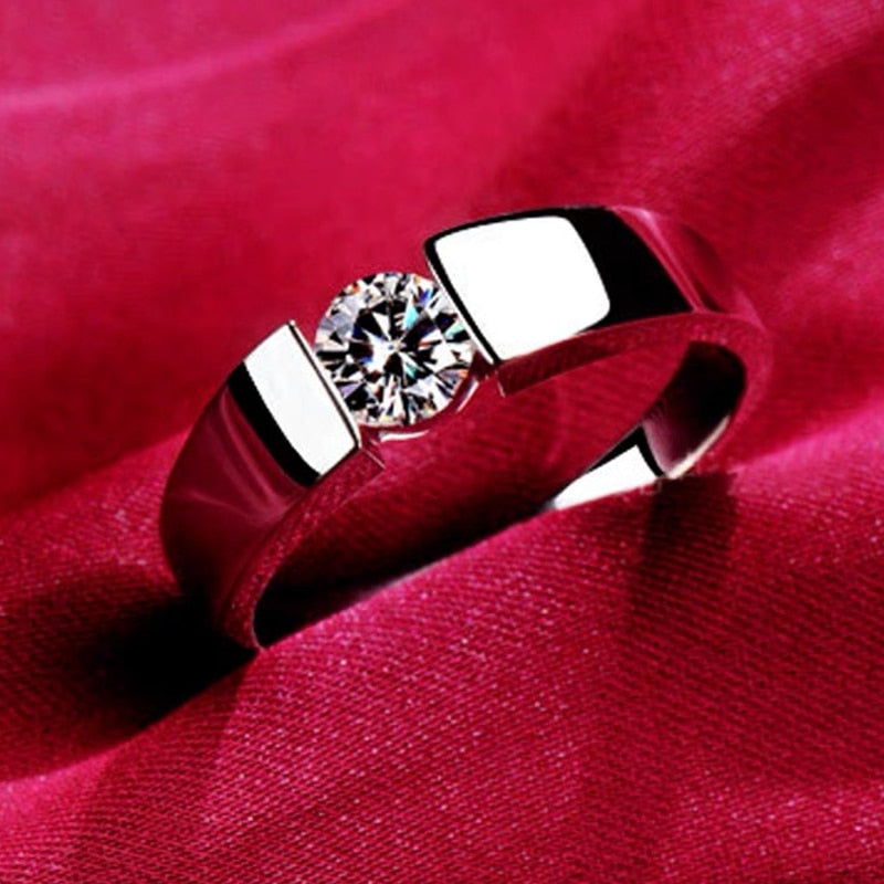 Never Fade White Gold Color High Quality Zircon Ring Original Tibetan Silver Rings