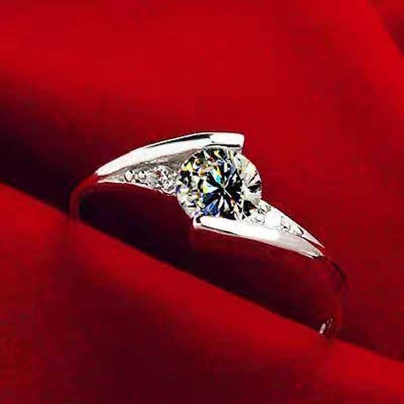 Never Fade White Gold Color High Quality Zircon Ring Original Tibetan Silver Rings