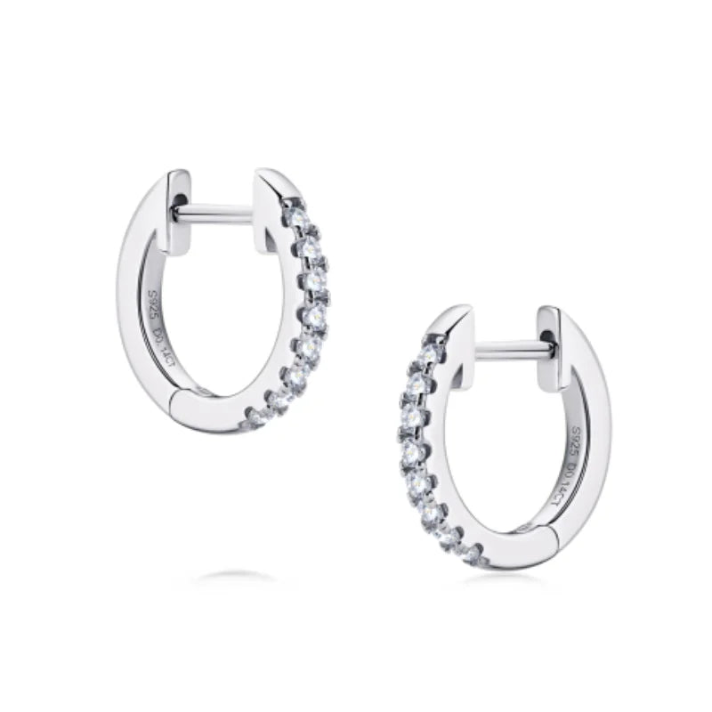 Women's Moissanite Hoop Earrings - GRA D Color VVS1 Diamond - 2023 Trend - Sterling Silver 925 - Real Fine Jewelry