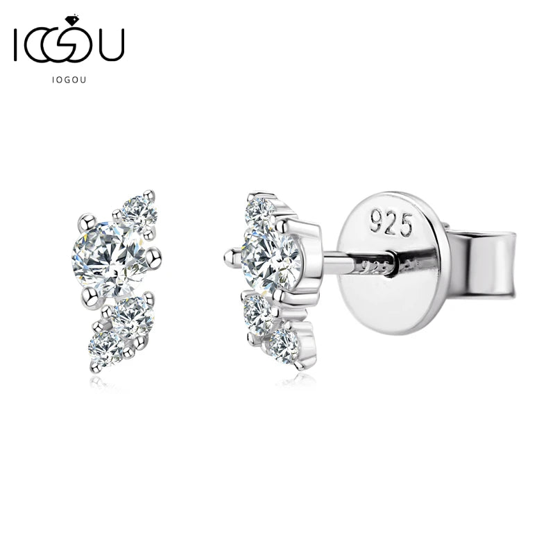 Mini Butterfly Moissanite Stud Earrings - 2.5mm, 1.4mm, 1.2mm D Color Diamond Small Earrings - 925 Silver Jewelry