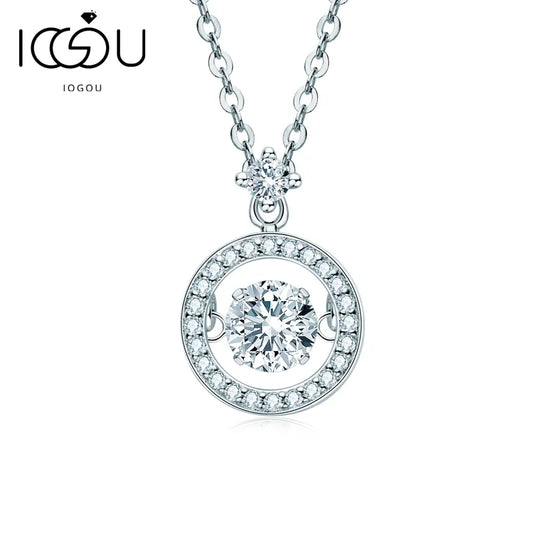 0.5 Carat D Color Sterling Silver Dancing Pendant Engagement Necklace - Moissanite Jewelry for Women