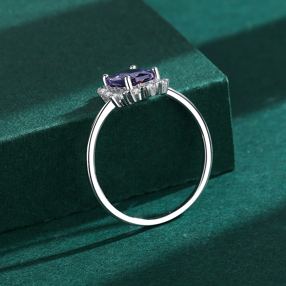 Bague en améthyste pour femmes, nouvelle mode, violet, en argent Sterling S925 véritable 