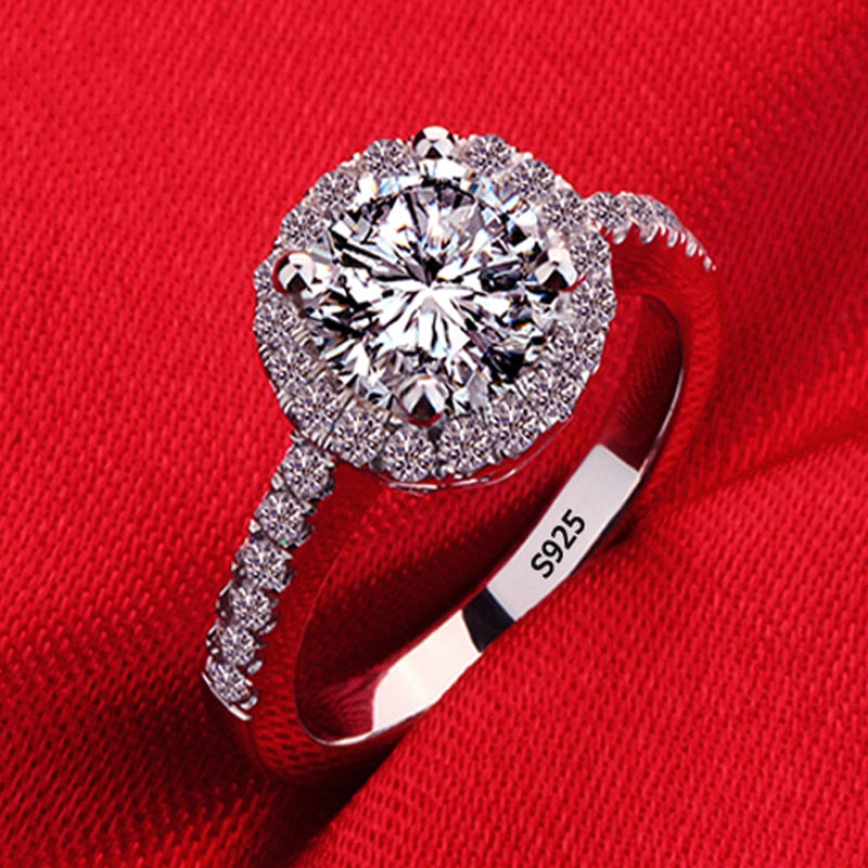 Never Fade White Gold Color High Quality Zircon Ring Original Tibetan Silver Rings