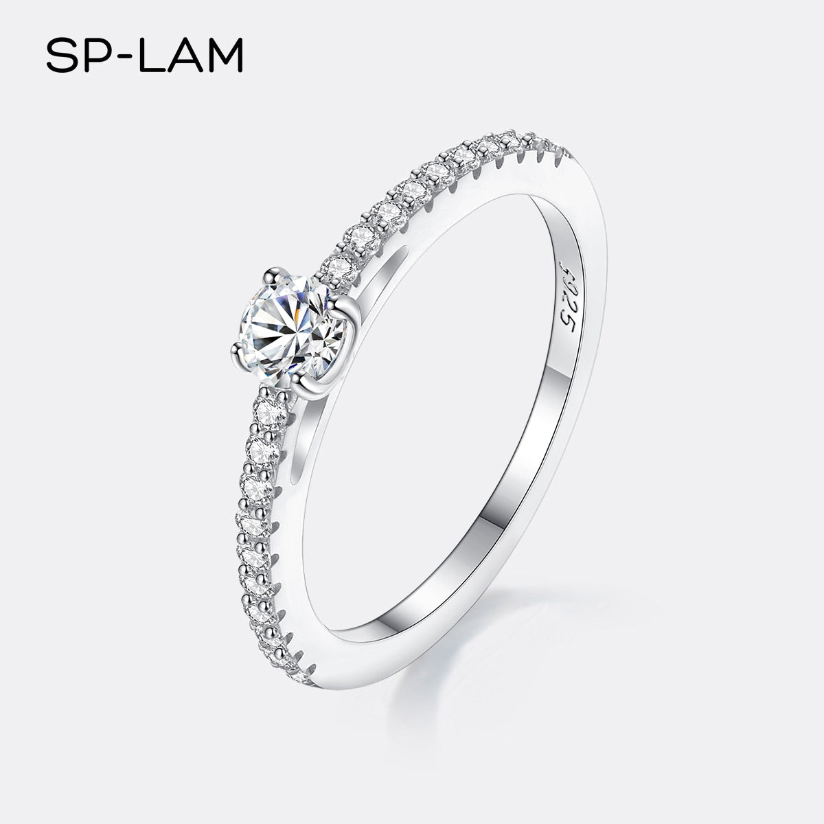 Real 925 Sterling Silver Moissanite Ring For Women Simple Sparkling Round 0.3CT Certificated Lab Diamond Finger Rings