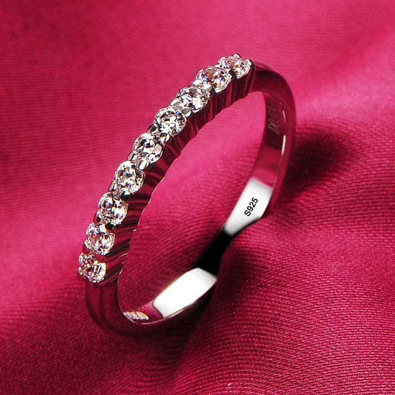 Never Fade White Gold Color High Quality Zircon Ring Original Tibetan Silver Rings