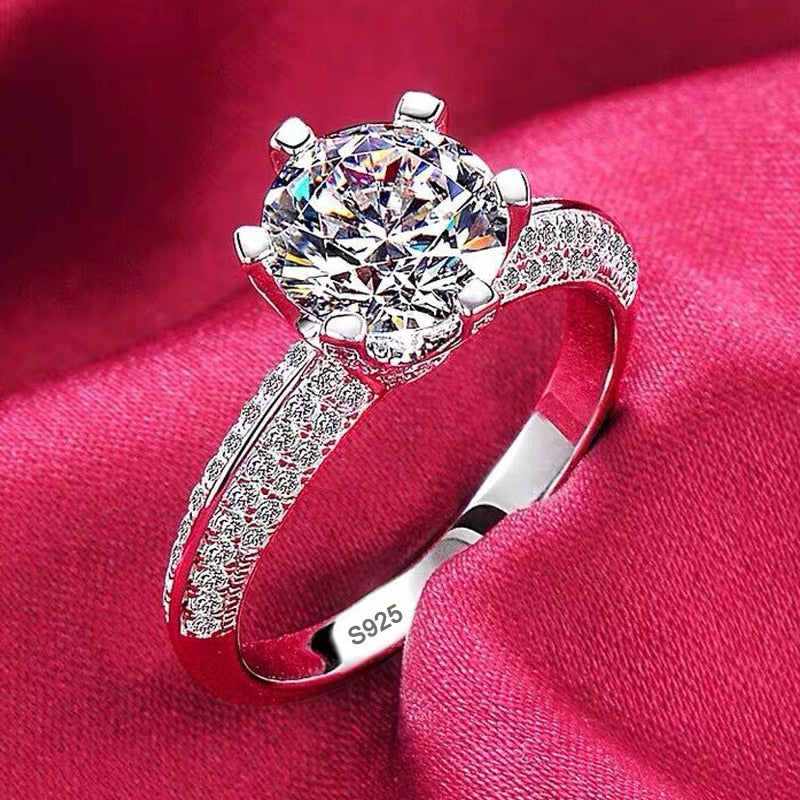 Never Fade White Gold Color High Quality Zircon Ring Original Tibetan Silver Rings